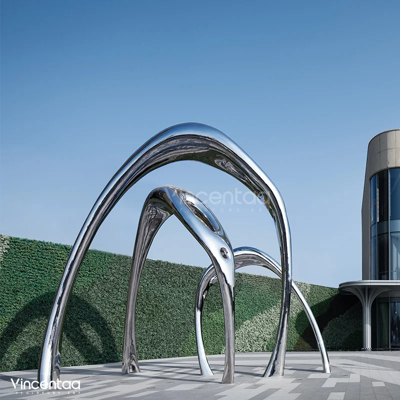 Vincentaa Large Park Modern Stainless Steel Sculpture Custom Arch Sculpture Supplier