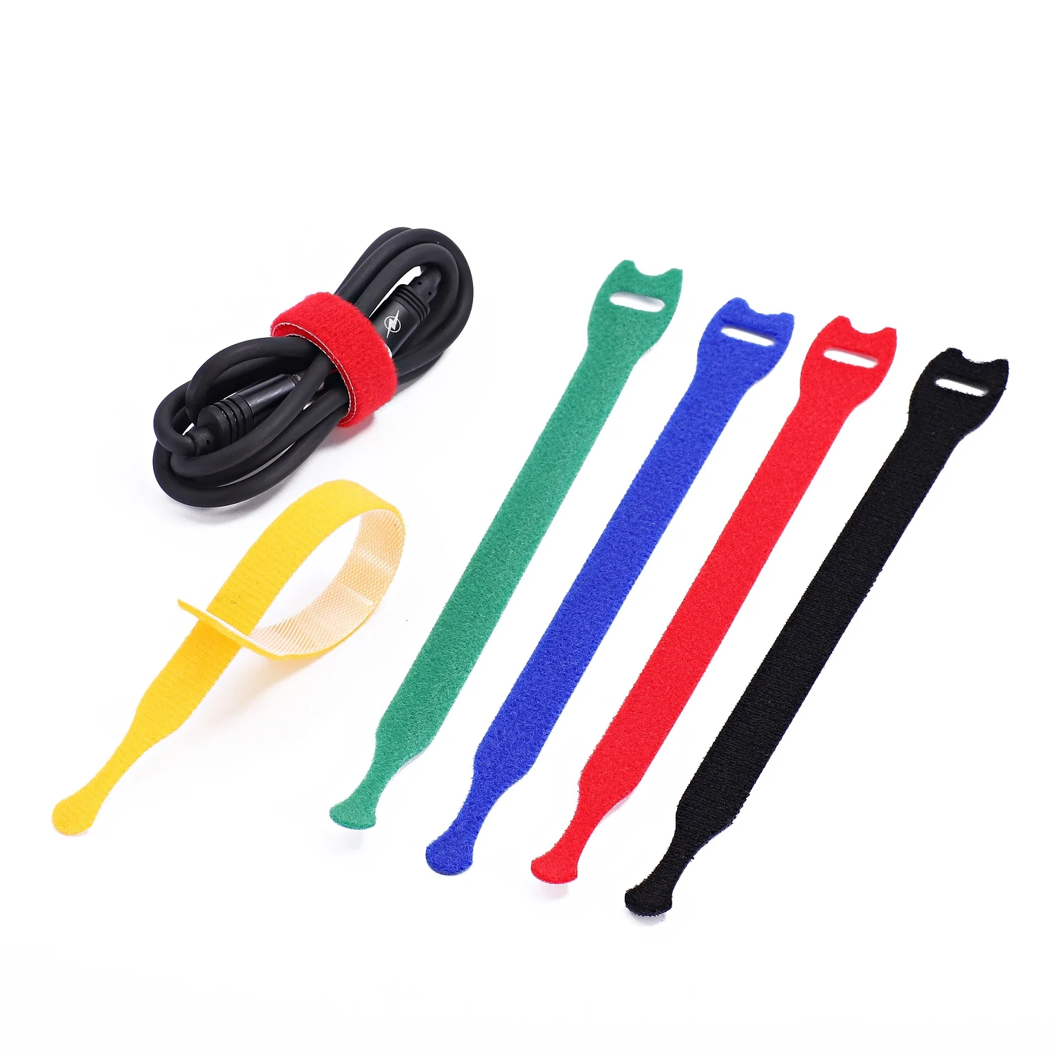 heavy duty Fastener back to back hook and loop cable tie