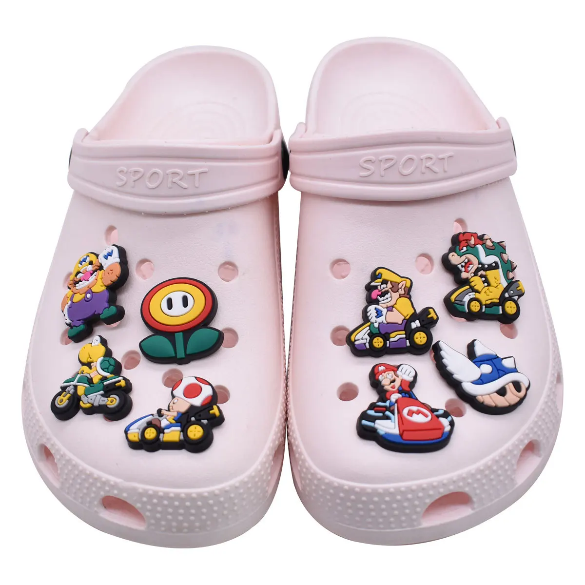 Cartoon Cool Anime Mario Luigi Yoshi Bowser Peach Princess Soft PVC 2D Charms DIY Shoes Decoration Bag Clog Charms Accessories