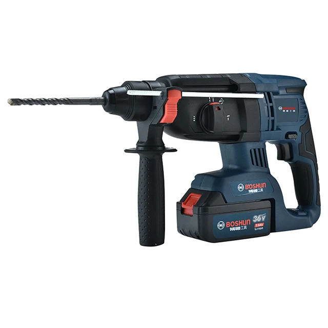 boshun 	36V brushless cordless  rotary hammer drill machine rotary hammer high power rotary hammer drill machine electric