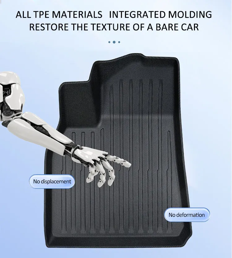 Luxury 3D TPE Car Floor Mats Model 3 All Weather 2020-2023 Carpet Cover Front Rear Trunk Mat Set For tesla 2022 2023