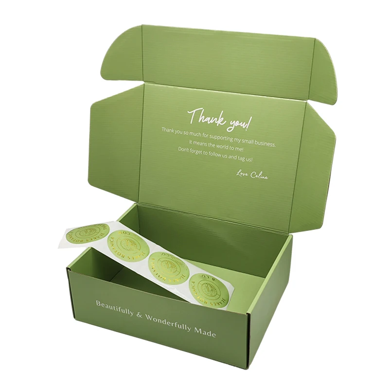 Custom Logo Corrugated Cosmetic Bottle Insert Package Emballage Army Green Tear Strip Shipping Boxes Mailing Boxes For Packiging
