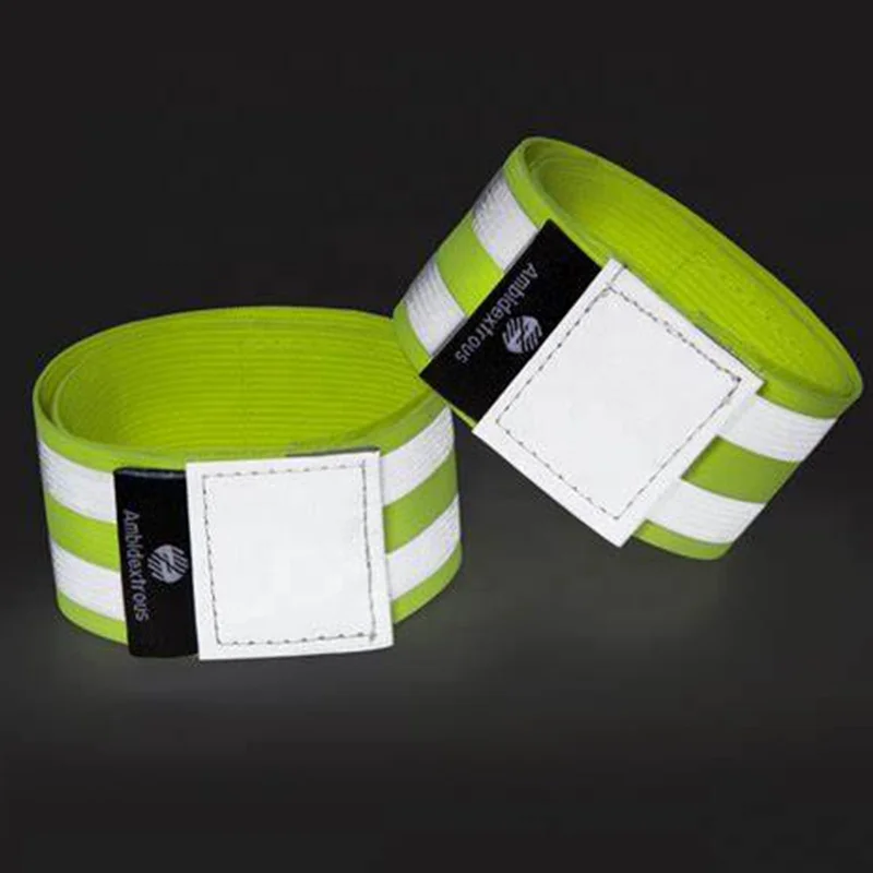 Cheap Outdoor Sports High Viz Running Safety Adjustable reflective Elastic band Reflective Ankle Wrist ArmBand reflective bands