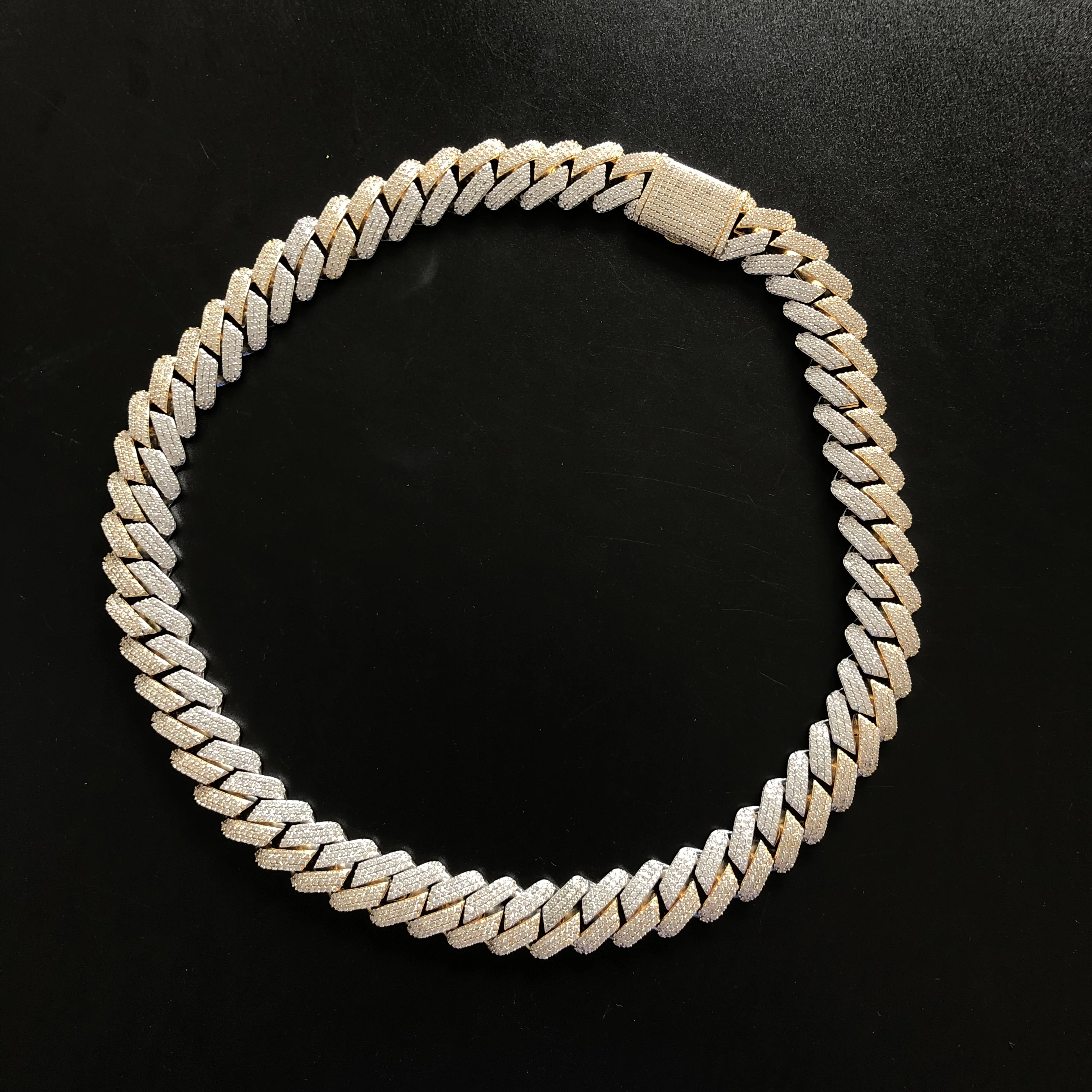 Платиновая цепочка с бриллиантами 18K для мужчин