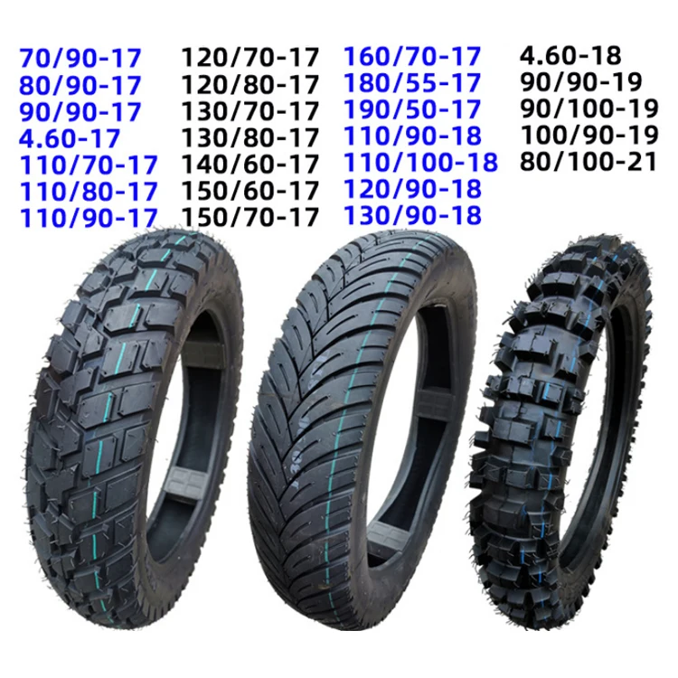Бескамерная шина для мотоцикла 90/90-14 110/80-14 140/70-14