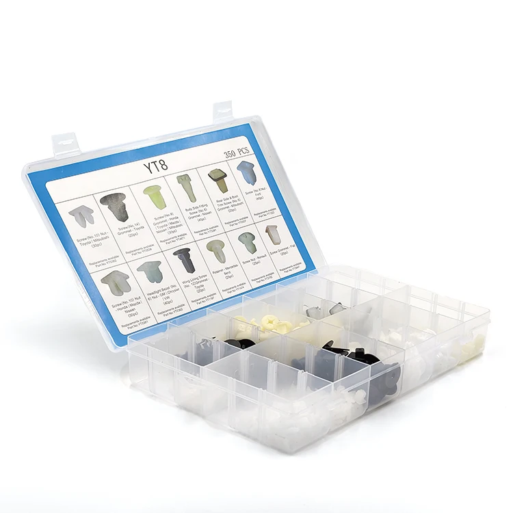 350Pcs Car Plastic Automotive Push Retainer Door Panel Trim Clips & Auto Body Fasteners Assortment Fender Rivet Bumper Kit Set