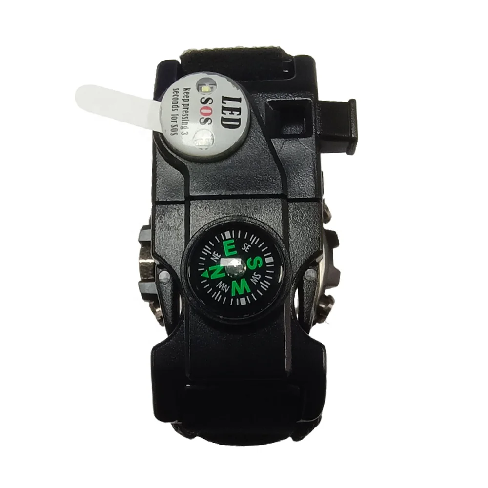 More In One Paracord Bracelet Multi Survival Watch Waterproof Survival Tactical Paracord Strap Watch For Camping Climbing