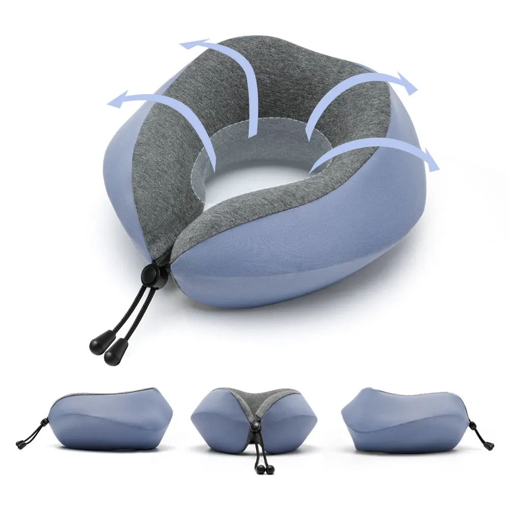 New memory foam sponge airplane car headrest sleeping hooded travel neck pillow