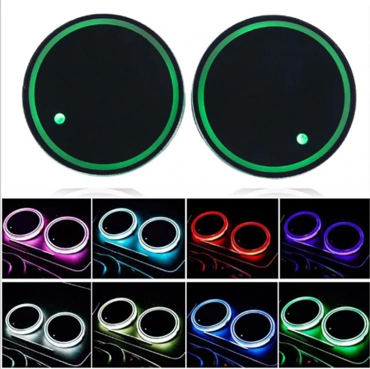 Hot Round USB charging light led cup coaster auto drink bottle pad led bottle coster