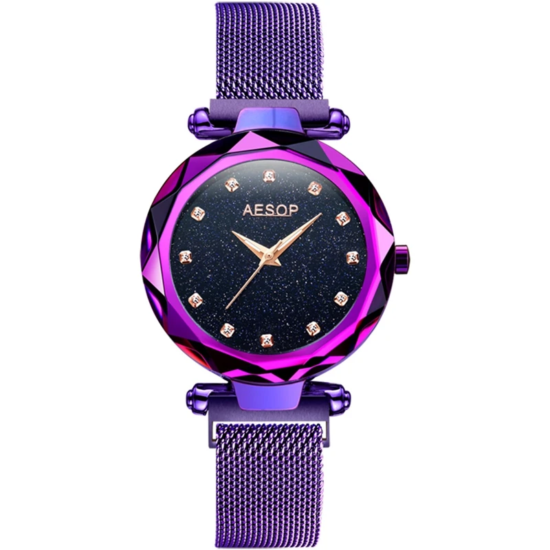
AESOP Minimalist Gold Women Watches Quartz Stainless Steel Bracelet Luminous Hands Clock Mesh Steel Strap Waterproof Lady Watch 