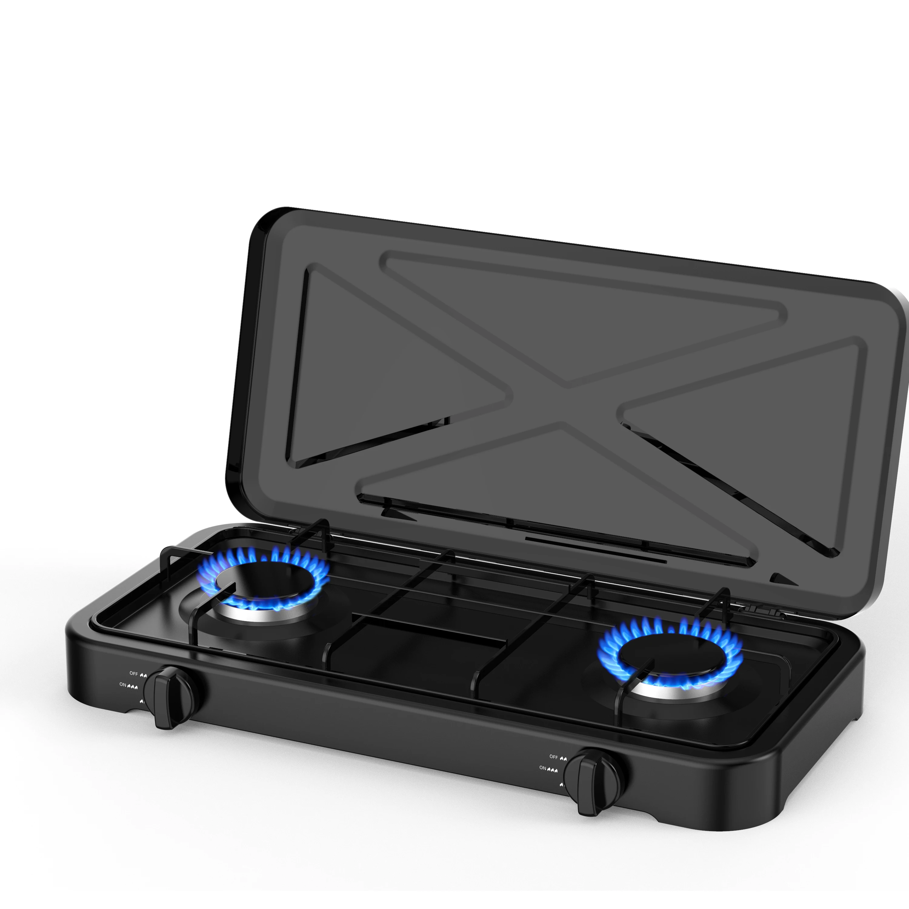 Газовая плита из нержавеющей стали 2 конфорки