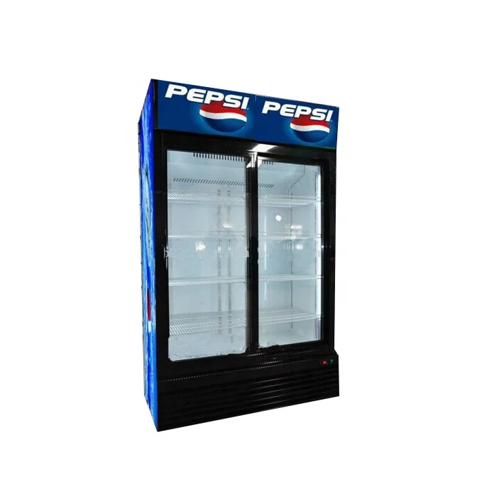 2 Doors Upright Showcase Chillers South Asia Hot Sale Glass Door Coolers Display Refrigerators