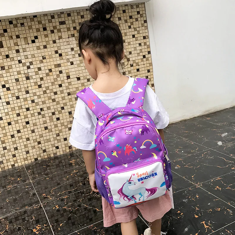 Low MOQ customize Cartoon Backpack for Kids Nylon School Bag Dinosaur Cartoon Kids Bags school backpack