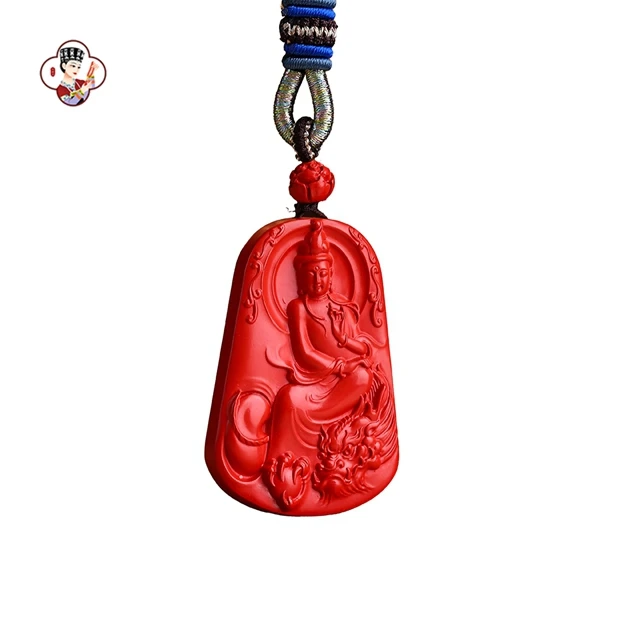 Fashion Necklaces For Women Exquisite Carving Red Ruby Jade Dragon Guanyin Buddha Pendant With Costume Necklace Jewelry