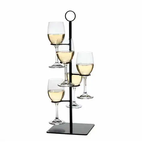 Retro Three Glass Black Metal tasting Flight Carrier for beer,beverage,coke,coffee,drinks,soda,water,liquor,whiskey