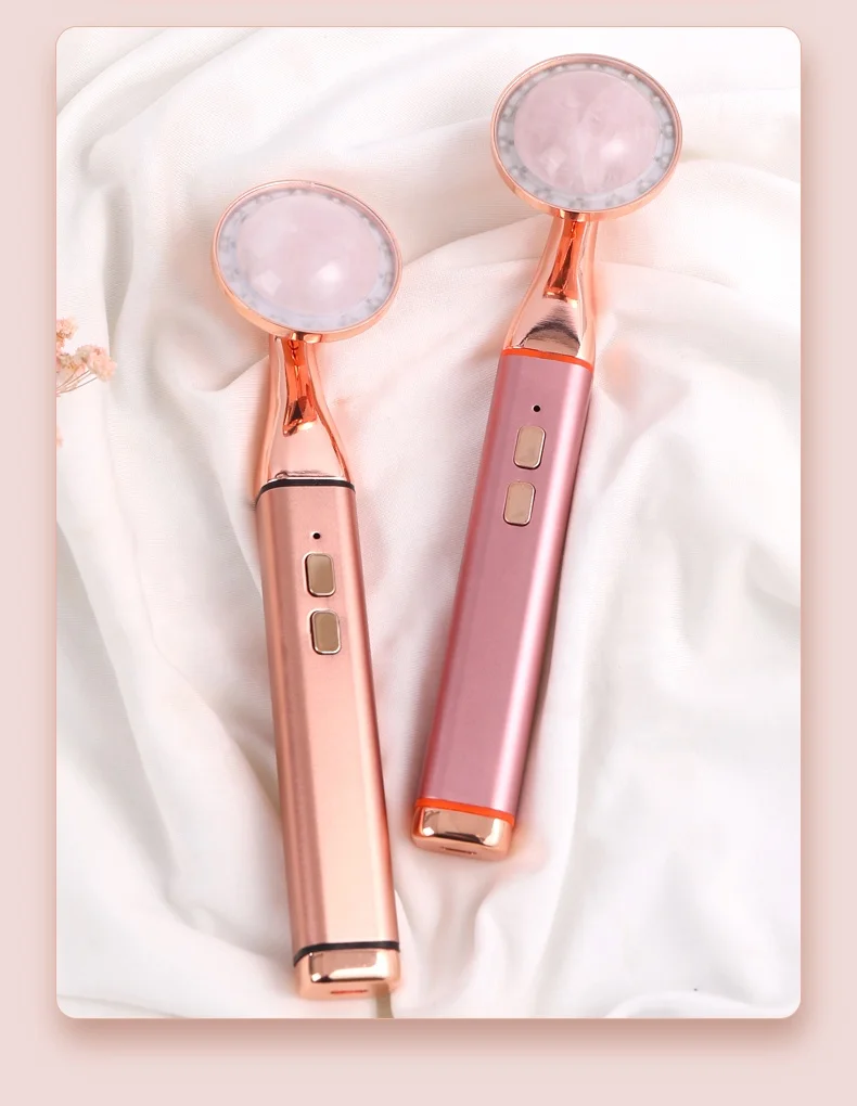 Beauty bar heated crystal jade face massage led light therapy facial machine