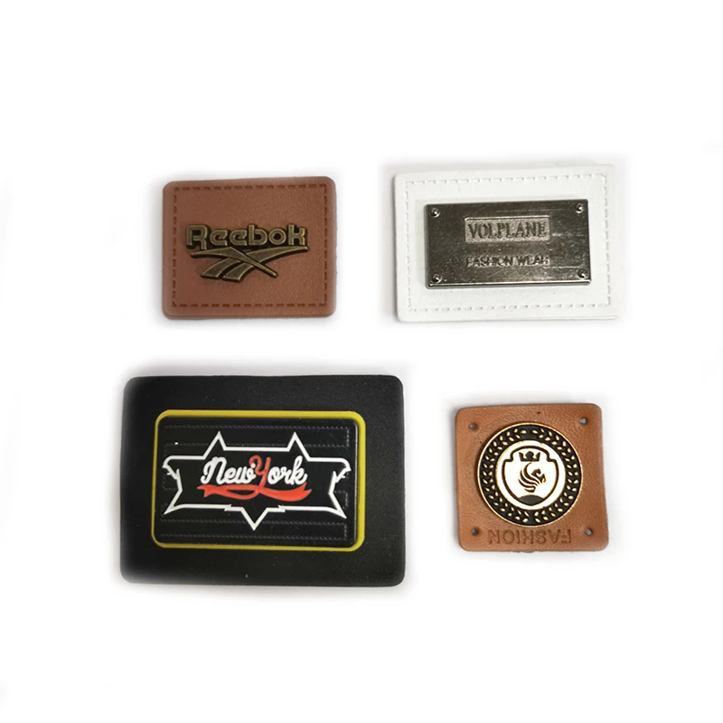 Custom Personalized Embossed Logo Jeans Genuine Leather Patch Leather Label and Tags for Garment Bags Shoes Top OEM Customized