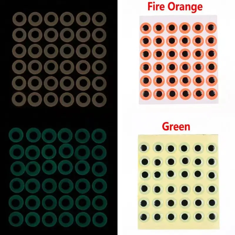 Custom Size 3D Luminous Fishing Eyes Glow In The Dark Fish Eyes for Lures