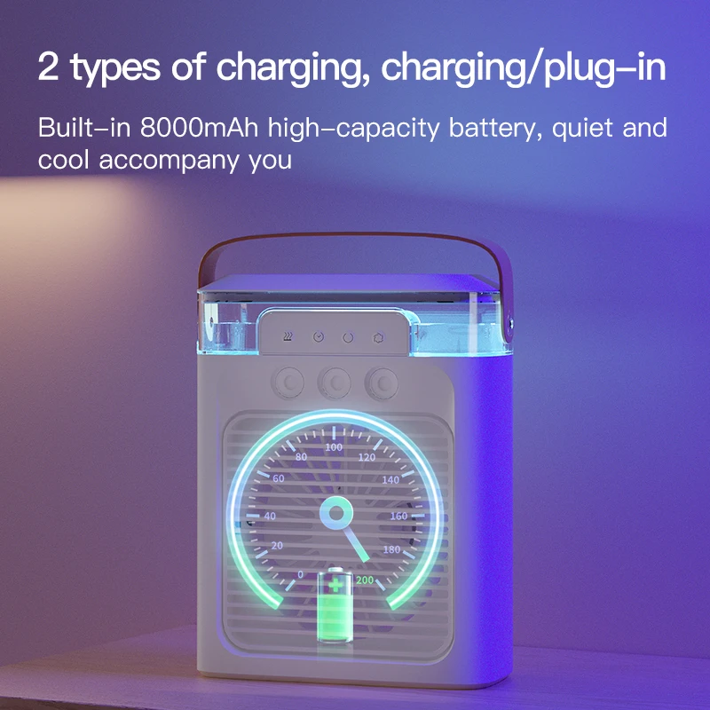 Rechargeable Mini Air Cooler Fan with water spray Portable Air cooling Conditioner Small Evaporative Air Coolers for home/house