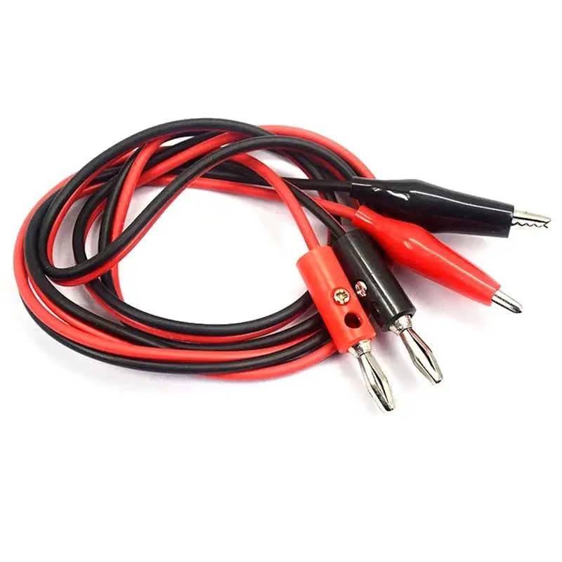 1M Double Head Crocodile Clip Line Red And Black Clips Crocodile Cable Alligator Jumper Wire Test Leads Power Cord Test Leads