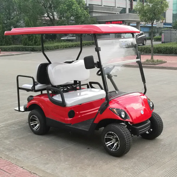 Красная бензиновая тележка для гольфа 4 или 6 человек/тележка для гольфа со складным задним сиденьем