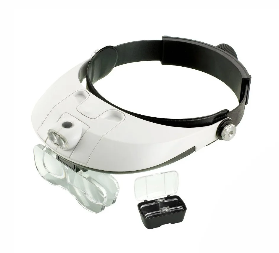 2LED Head-Mounted Illuminating Magnifier glasses   LED Headband Magnifying Glass