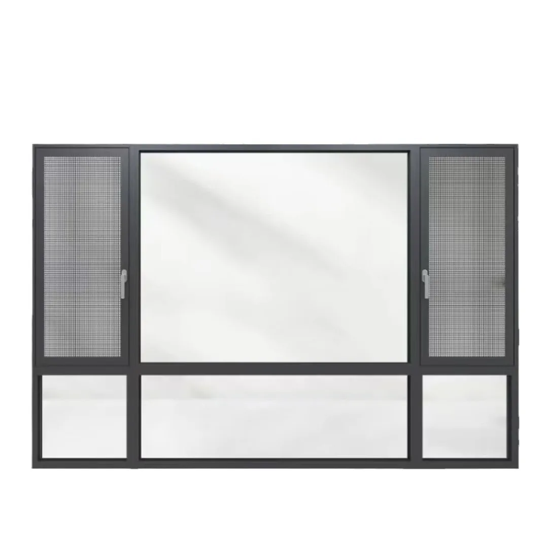 Model Designs Customized Horizontal Sliding Window Thermal Break Double Glazed Aluminium Alloy Doors And Windows For Sale