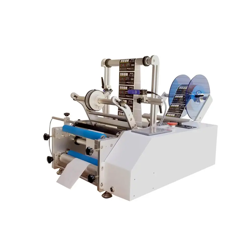 Semi-automatic round wine bottle labeling machine