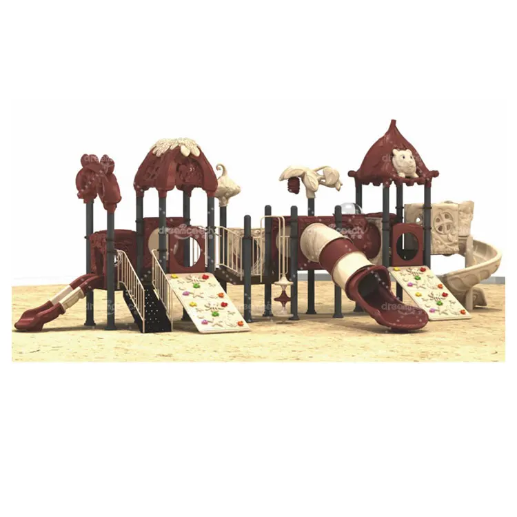 Large pirate ship Combination plastic slides sets kids outdoor slide playground for city park