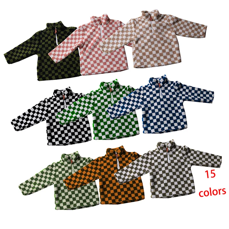 Wholesale Polar Fleece Thick Fabric Baby Girl Zipper Jacket Western Print Winter Fall Long Sleeve Kids Sherpa Tops
