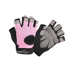 Half-Finger Gym No-Slip Fitness Exercise Microfiber Fabric Silicone Padded Palm Protection Weightlifting/Pull ups/Cycling Gloves