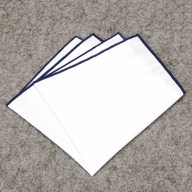 china custom logo silk jacquard baby 100  cotton white embroidered handkerchief