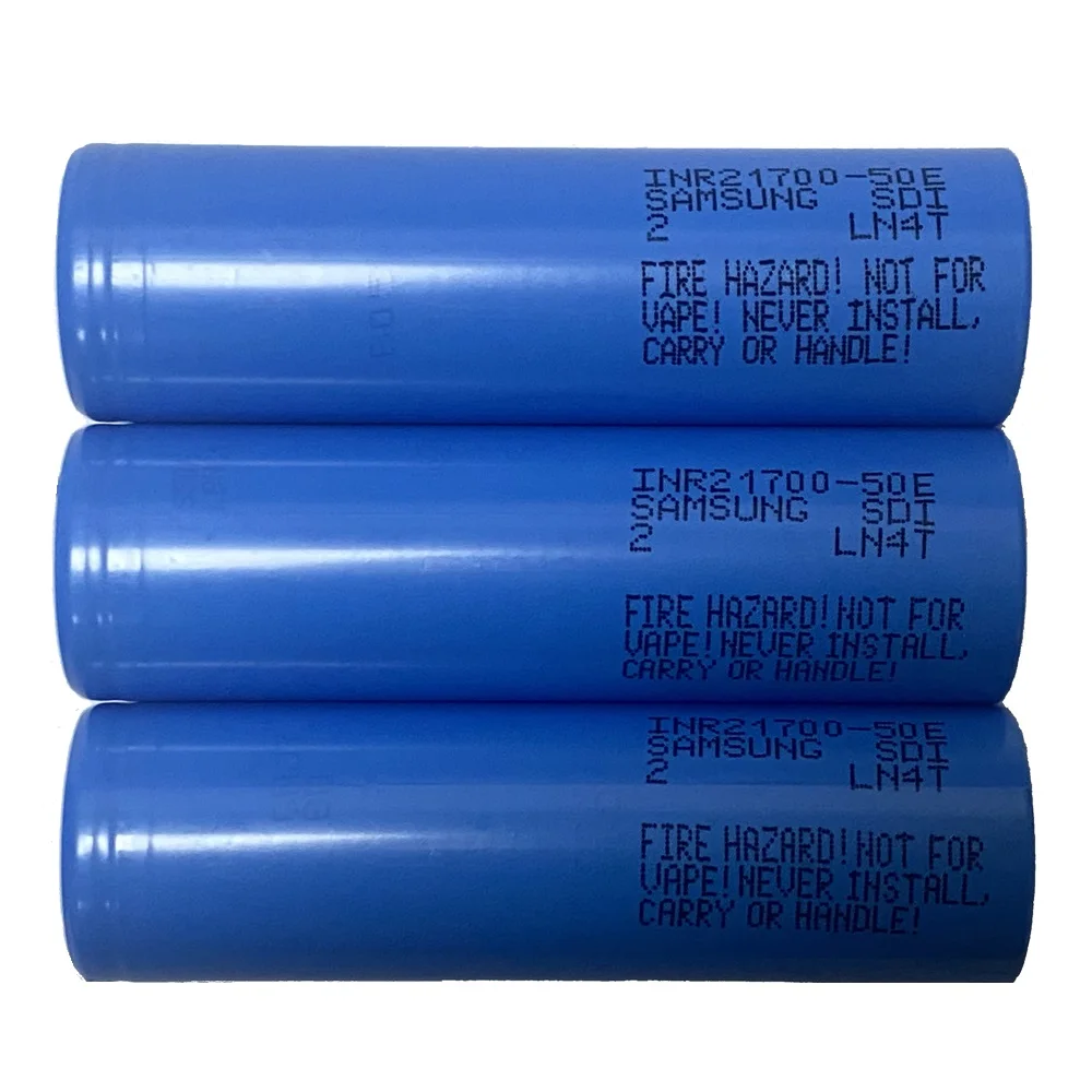 high energy cylindrical rechargeable 21700 battery INR21700 50e 50g 5000mah 3.7V 18.2wh cell for robot