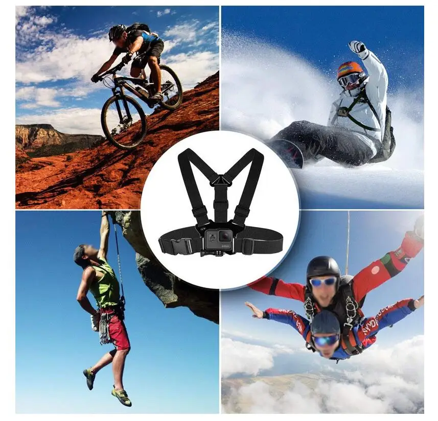 Cheapest Chest Strap Mount Belt For Gopro Hero 7 6 5 4  4K Action camera Chest Harness for SJCAM SJ4000 sport cam fix