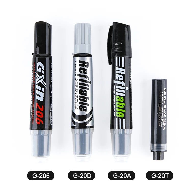 GXIN G-206A Hot selling white board pen Non-Toxic refillable dry erase pen refill ink school office whiteboard marker