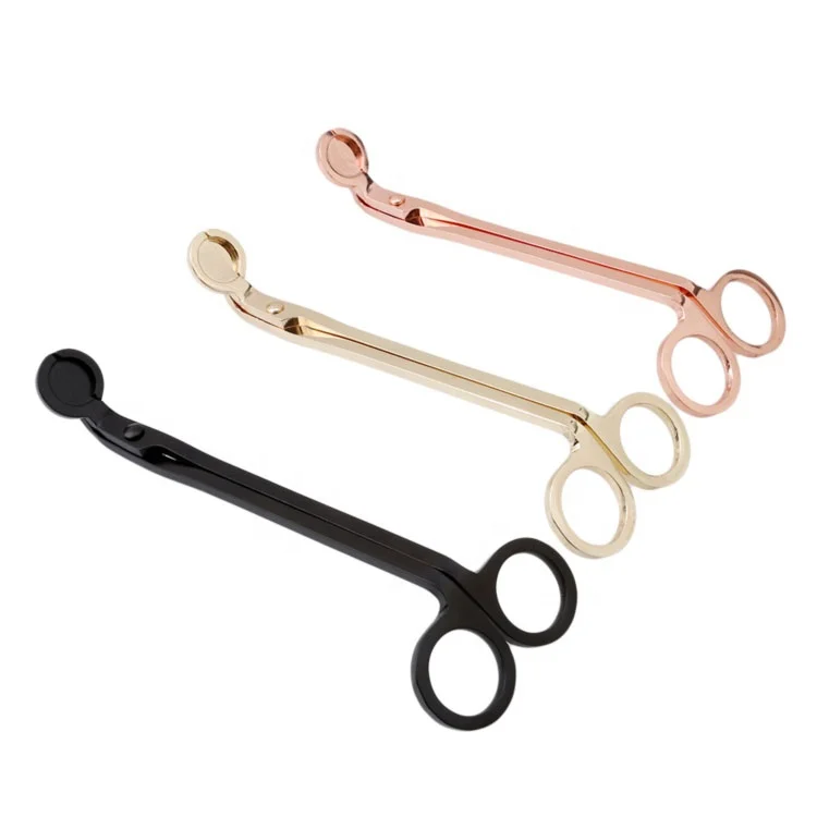 Wholesale hot selling multiple colour metals candle wick cutter set rose gold wick trimmers