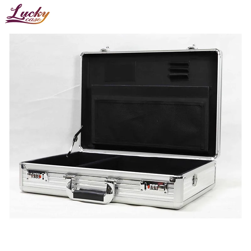 Multi-space Briefcase Premium Durable Aluminum Carrying Case with Lockable Combination High Quality Hard Aluminum Case
