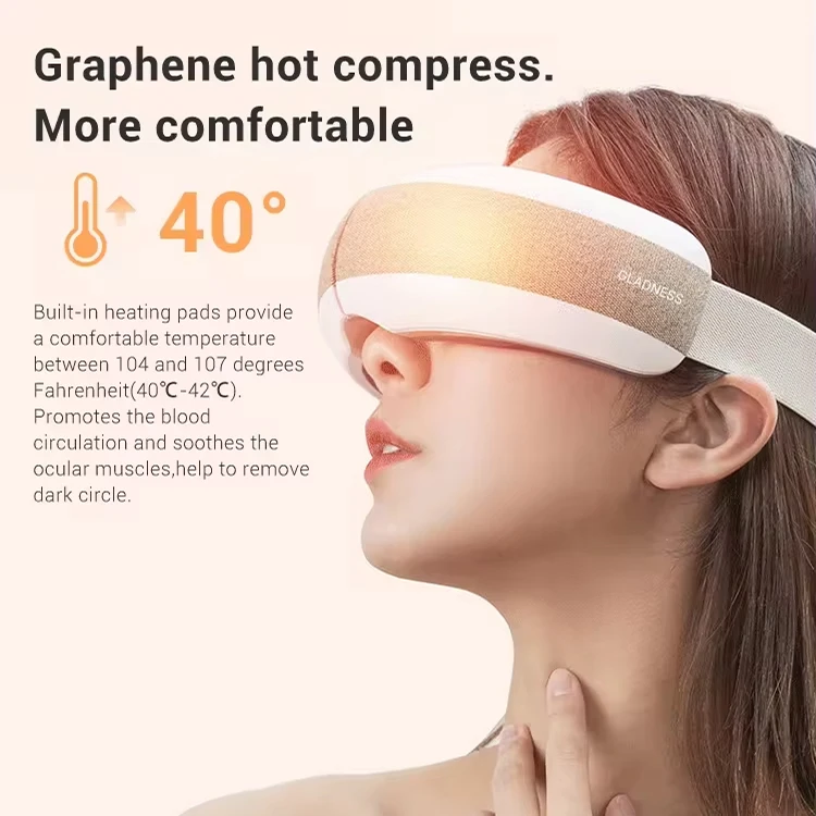 Wholesale rechargeable foldable beauty eye and head massager with heat compression vibration music function