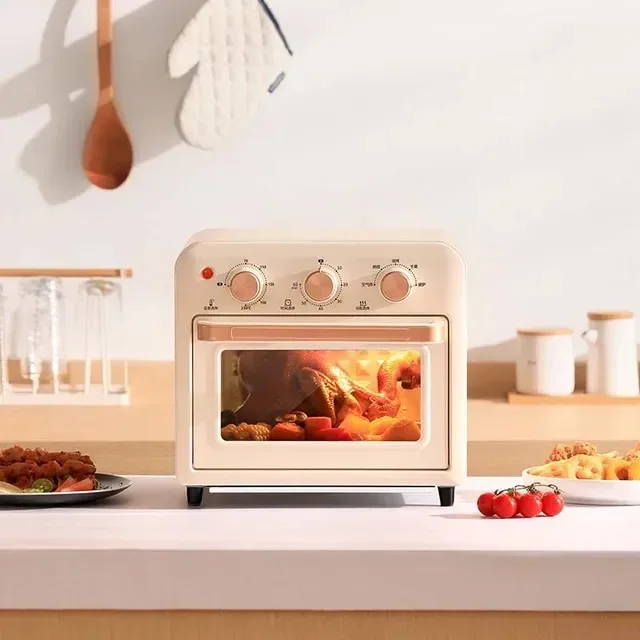 15L Smart Oven with Three Layers Knob Multifunction Timer for Biscuits Cake Cookies Baking Electric Air Fryer Machine