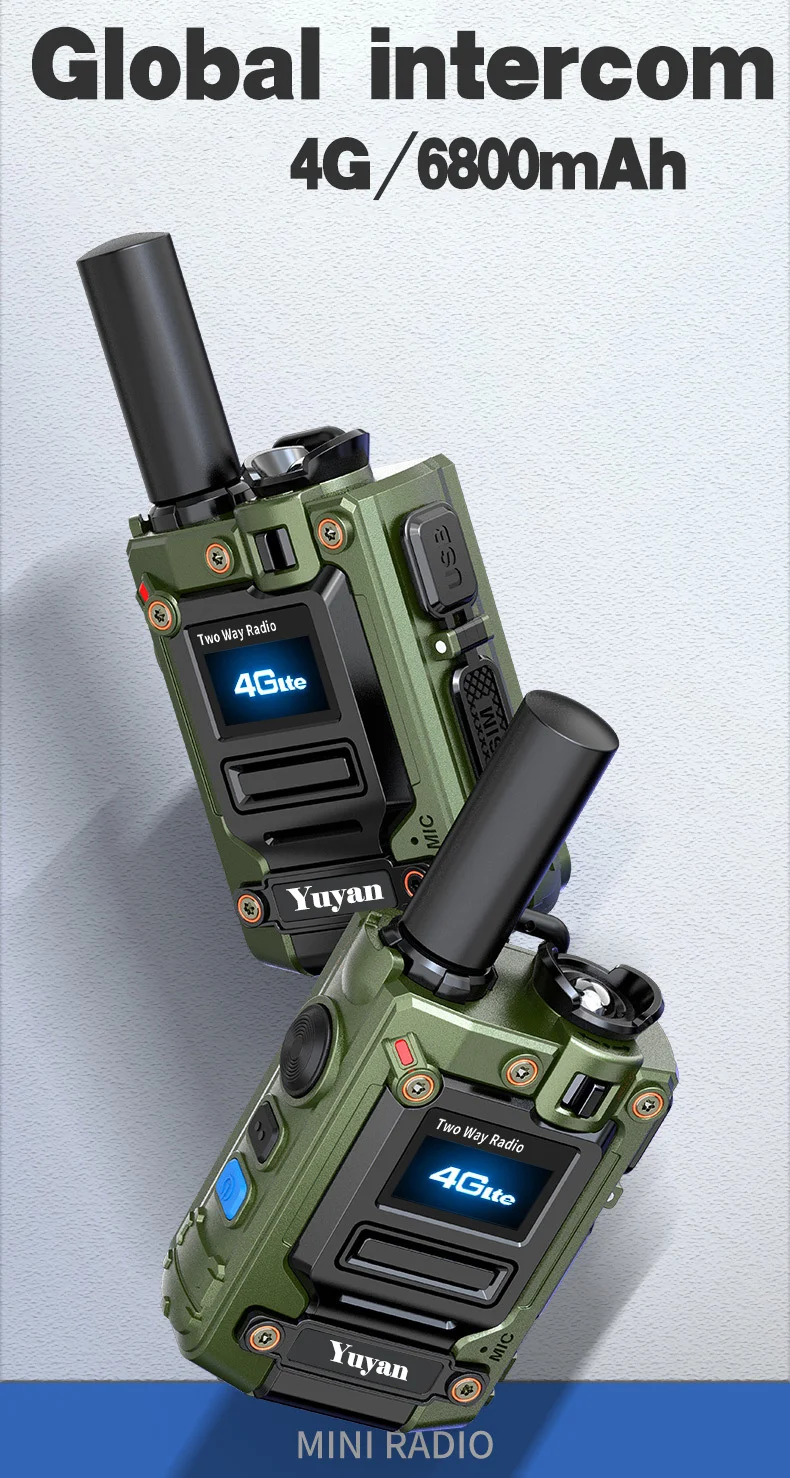 Yuyan G300 rugged two-way radio ptt walkie-talkie sim card two way radio with 5g 4g poc walkie talkie long range 5000km