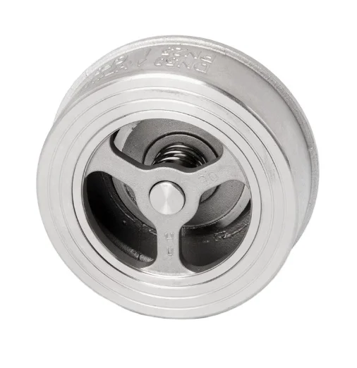 KQ Industry SS 304 201 DN15-DN200 Stainless Steel PN25 H71W One Way Water Non Return Wafer Type Lift Spring Loaded Check Valve