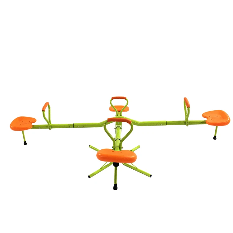 New garden toys for children rotating 4 children metal seesaw
