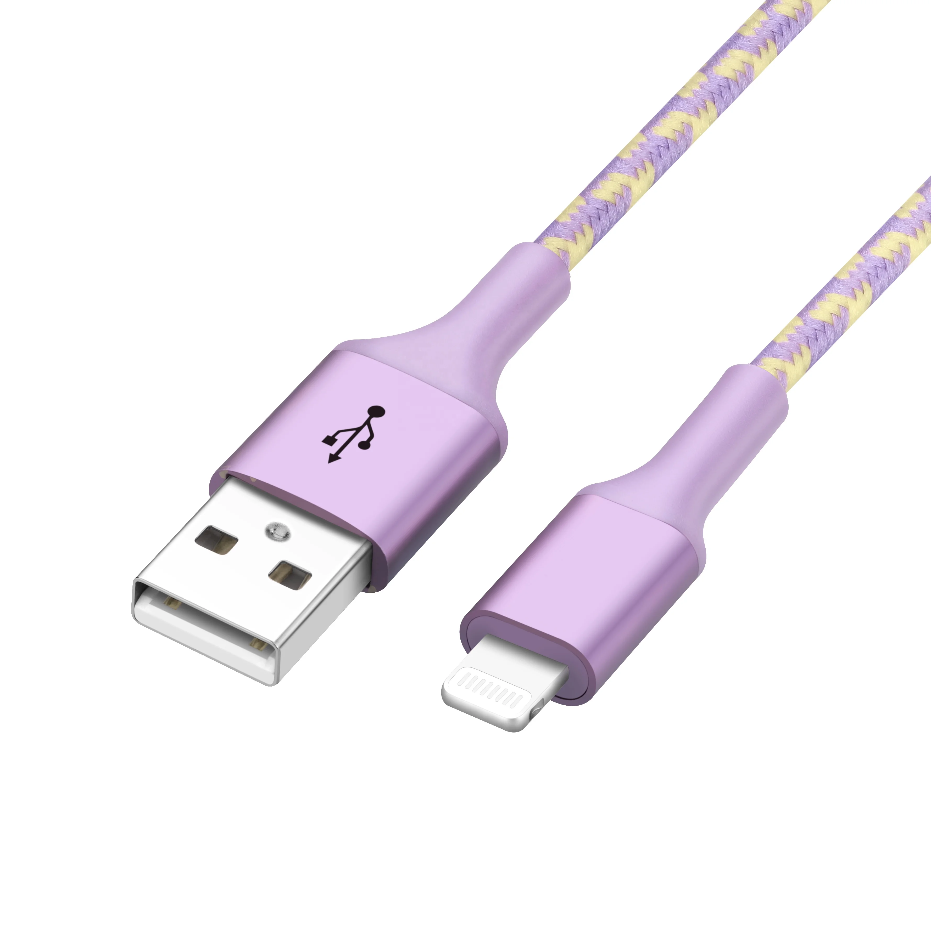 Новое поступление, цветной Портативный Usb-кабель 2,4 А 3 фута/6 футов для быстрой зарядки и передачи данных, нейлоновый плетеный кабель для Iphone