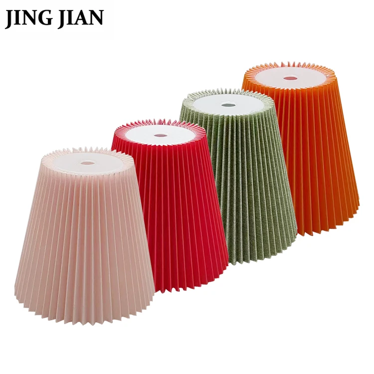 Table Lamp Antique E27 Cloth Lampshades Table Lamp PP Frame Easy Install Detachable Pleated Lamp Shade