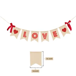 Гирлянда на День святого Валентина, баннер с красными бантами, День Св. Валентина, баннер с надписью «Love», гирлянда с красными сердцами, декор на День Св. Валентина