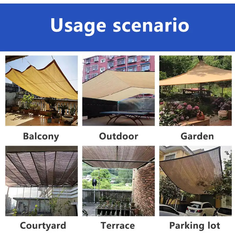 2024 New Design Rectangle HDPE Customized Size Waterproof Outdoor Sun Shades Sails Big Size Sunshade Sail Black Shading Net