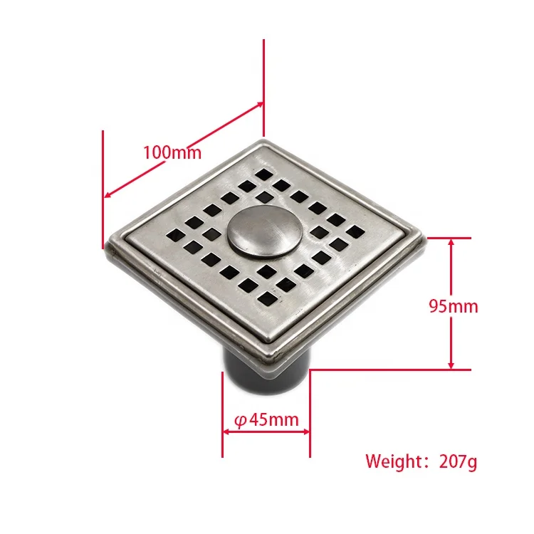 GUIDA 721027 100*100mm outlet 45mm ABS plastic washing machine drain shower room deodorant smart floor drain