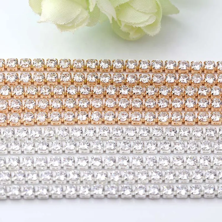 pp18 hot sale Fashion Crystal Stone Ribbon Diamante Cup Pearl Rhinestone Chain For Decoration Dresses