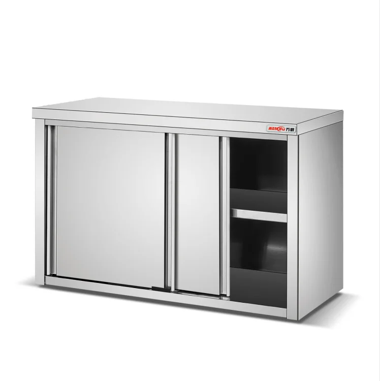 Оптовая продажа Заводские Индивидуальные Промышленные кухонные шкафы из нержавеющей стали настенный шкаф шкафчик раздвижные двери
