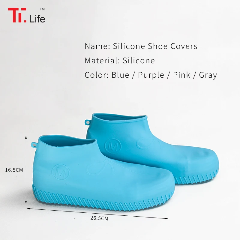 Reusable waterproof silicone rain shoes covers foldable and wearable rain boots